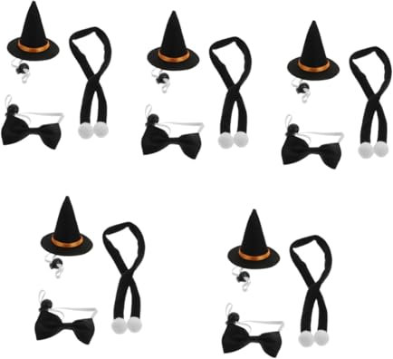 HANABASS 5sätze Halloween Hamsterhut Kit Mit Einstellbarem Hexenhut Schleife Und Schal Für Kleine Haustiere Für Halloween-Dekoration Und Cosplay
