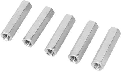 5 Tuercas de Varilla Larga Tuercas de Acero Al Carbono M8 X 50 Tuercas de Manga Hexagonal para Fijación de Construcción Industrial