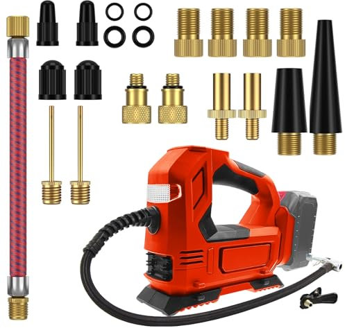 Milwaukee M18 Compresseur de batterie sans fil (sans batterie, sans chargeur) Pompe à air portable avec manomètre numérique pour voitures, motos, vélos, piscines de sport