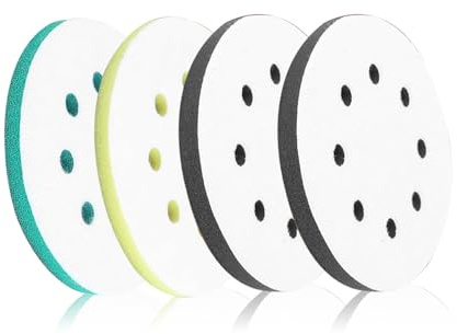 4 PCS Upgraded Foam Sanding Pads for Orbital Sander | 125mm 8 Holes Soft Orbital Sander Pads,Sponge Polishing Buffing Pad Discs for Drill,Impact Resistant Low Noise