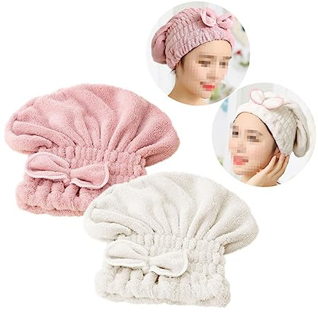 FRCOLOR 2er-pack Haarturban Trockenhaube Für Nasses Haar Schnell Trocknende Haube Bequeme Duschhaube Dicke Badehaube Für Den Täglichen Gebrauch