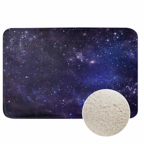 Lungtao Galaxy Universe Badteppiche für Badezimmer, Sternenhimmel, Sterne, Weltraum, langlebig, Flanell-Badteppich, Abstandsmatten für Vorwaschküche und Küche, waschbar, 40 x 60 cm