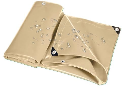 Bâche de Protection Exterieur 180 x 280 cm Aux Intempéries, à La Déchirure, Bâche Étanche Couverture de Protection avec Œillets Renforcés, pour Extérieur, Balcon, Toit, Pergola, Beige