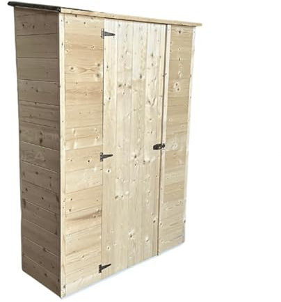 Home Idea Italia Ripostiglio in Legno di Abete Personalizzabile spesso 20mm Doppia Porta (Legno, 132 x 57 Cm)