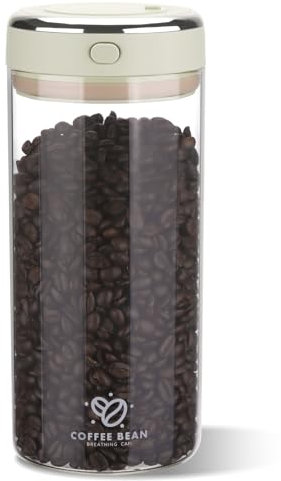 MICHIHOMIE 1700ML Barattolo per Caffè a Tenuta D'aria, Contenitore per Chicchi di Caffè, Barattoli di Conservazione con Coperchio in Vetro a Tenuta D'aria, Barattolo Sottovuoto per la Freschezza di tè
