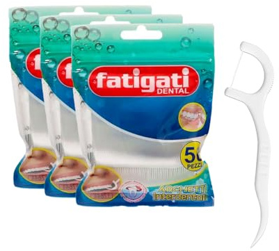Archetti Filo Interdentale, Confezioni da 50 Pezzi, Bianco - Fatigati Dental - Amami BEAUTY (150)