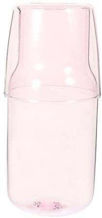 Cabilock Jarra y Vaso De Vidrio De Borosilicato Resistente Altas Temperaturas Jarra De Agua Para Dormitorio y Hogar Capacidad Para Bebidas Frías y Calientes Diseño Práctico y Duradero