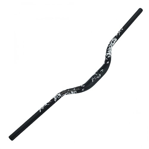 TRKIMAL - Manubrio per bicicletta da strada, MTB, mountain bike, extra lungo, 31,8 mm, 780 mm, barra rialzata di 55 mm, per ciclismo downhill, racing, fuoristrada, MTB, BMX (nero+bianco)