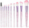 Glitzer Kristall Make Up Pinsel Set, Lidschatten Pinselset, 10 Stück Professionelle Foundation Contouring Blush Pinsel, Schmink Pinselsets Für Puder Highlighter Blush Concealer