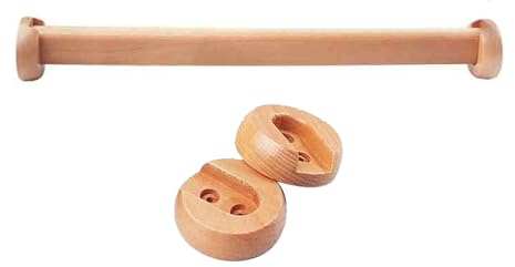 Peakjune Kit Ovale Kleiderschrankstange,Schrankstange Aus Holz,Schrankrohr,Ovale Kleiderschrankstange,Stange Schrankrohr Aus Holz,Mit EndstüTzen,HöLzern,FüR Den Kleiderschrank