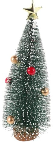 Mobestech Flaschenbürsten-Weihnachtsbaum-Dekoration Großer Künstlicher Sisalbaum Weihnachts-dekor Für Desktop Feriendorf-schmuck Mit Schneeeffekt Und Stern Für Weihnachtsparty