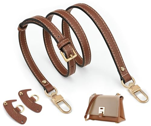Feruchun Correa para Bolso Cuero,Correas Bolsos Bandolera para Various Bolsas,Longitud Ajustable 95-120cm,Marron Negro (Marrón1)