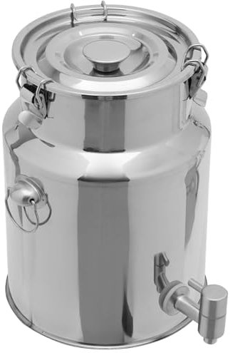 201 Milchkanne Edelstahl Mit Deckel,Milchkannendeckel Milch Barrel Farm Milk Transport Canmilk Jug Pitcher for Home & Farm Liquid Container,withfaucet-88L