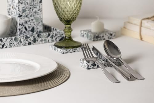 FacciamoCASA Poggiaposate XL Graniglia di Marmo – Appoggia posate Artigianale Made in Italy – Elegante Appoggio per Posate – Portaposate Decorativo e Sostenibile per la Tavola (Verde)