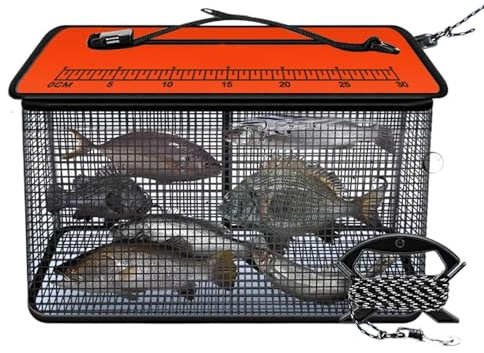 Nankoyal Piège de pêche pliable | Panier de poisson vivant portable réfléchissant, très résistant Piège de stockage pour ruisseau et roche