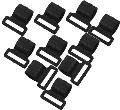 JUMPLAWN Zeltklemmen für Camping und Verschiedene Outdoor Umgebungen 10 Stück Schwarze Kunststoff Sicheres Befestigen an Zeltstangen für Helme und Stirnlampen