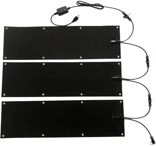 MTNBHH Heizmatte für Schneeguss, 25,4 x 76,2 cm, rutschfest, für Treppen, Einfahrten, Garagen usw. (3 Stück, 25,4 x 122 cm)