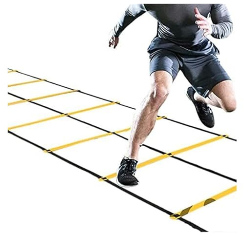 KEuLen Fussball Trainingszubehör, Koordinationsleiter, Einstellbare Geschwindigkeitstrainingsgeräte, Fußball-Flexibilitätssprungleiter, for Übungen im Freien(6m)