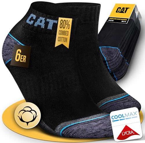 CAT 6 par CATERPILLAR POWER & COOL WORK SNEAKERS arbetssneakers sneakerstrumpor arbetsstrumpor strumpor füßlinge enkelhöga storlekar 39–42, 43–46, 47–50, 39-42 EU