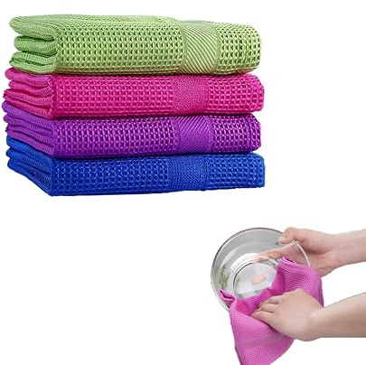 ZXfad 4pcs Paquete de de Limpieza de Microfibra, 40 x 40 cm, Paños para Limpiar Ventanas, Paños para Limpiar Coches, Paños de Cocina