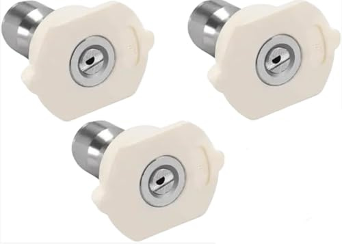 3Pcs White Pressure Washer Spray Nozzle Tip 40 Degree Metal Nozzle Tips, Standard Pressure Washer Parts and Accessories