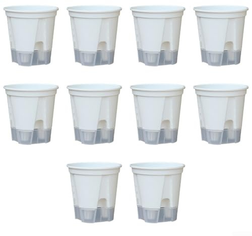 Lot de 10 pots à orchidée à auto-arrosage avec trous de drainage pour la maison et le bureau (120)