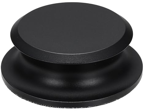 QUARKZMAN Vinylskiva viktstabilisator, 172g/6 oz aluminiumstabiliseringsskiva för skivspelare 2,7 tum x 1 skivskivspelare vibrationsreducerare, svart