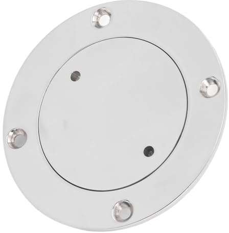 Hamwesh Piastra di Ponte per Barca, Copertura per Boccaporto Marino Rotondo Antiscivolo in Acciaio Inossidabile 316, Botola di Ispezione in Acciaio Inossidabile con Grande Design Rotondo per