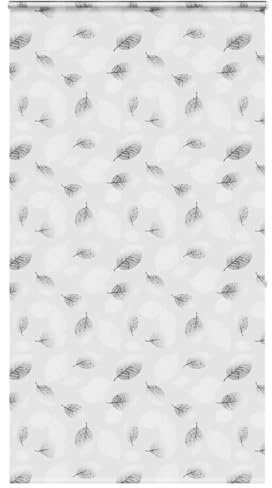 QJBSAVVA Cortina de ducha enrollable con casete de 140 x 240 cm, estor lateral para bañera y ducha, ancho de la tela 136 cm, montaje en techo, montaje en pared, protección visual PEVA con diseño de