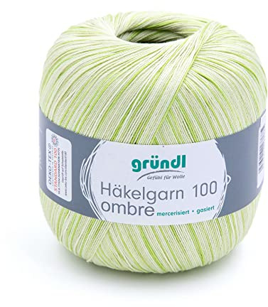 Gründl Filet Crochet Yarn Ombre Gradient Fashion – 100 gram balls Silicone Colour: 06 Pistachio