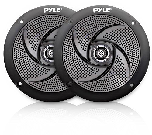 Pyle Altoparlanti Marini, Casse Audio Impermeabili 10 Centimetri, Speaker a 2 Vie con 100 Watt di Potenza e Design a Profilo Basso, 1 Coppia, Nero