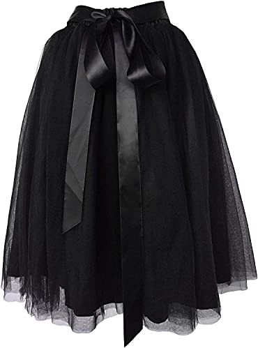 Dancina Girls Knee Length Tutu A line Layered Tulle Skirt 8-13 Years Black