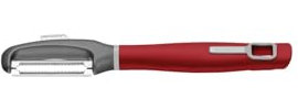 Tramontina - Sparsam gekerbt, Edelstahl, Kunststoff und rotes Nylon.