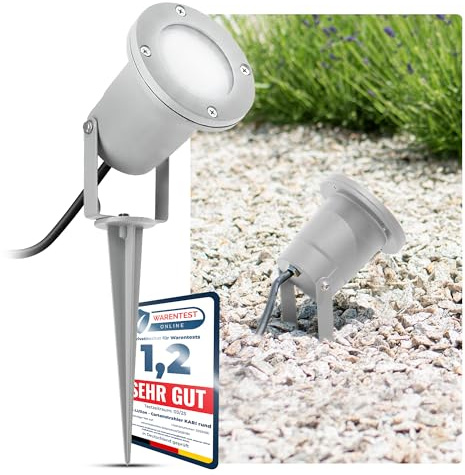 SSC-LUXon Gartenstrahler Erdspieß grau GU10 3W neutralweiß IP65