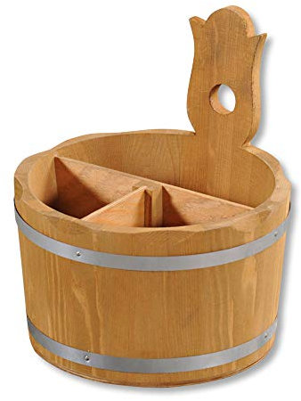 KESPER 69295 Aufbewahrungsbox/Besteckbehälter Ø 17 cm, H: 20 cm, Kiefernholz