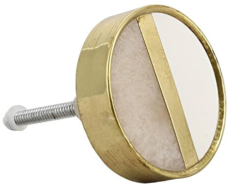 G Decor Pomello per porta bicolore con stemma lunare bianco e oro