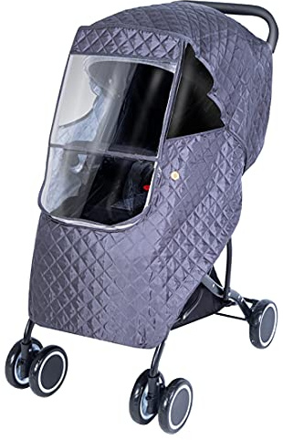 Winter Stroller Weather Shield Universal,Baby Stroller Rain Cover Waterproof,Travel Strollers Raincoat,Pushchairs Accessories,for Colder Weather,Protect from Snow Wind Sun Dust (Dark Gray)