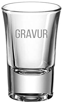 SNEG Graviertes Schnapsglas CLASSIC – 30 ml Pinnchen mit Wunschgravur – personalisiertes Stamperl aus Glas – Geschenkidee für Geburtstag, Hochzeit, Junggesellenabschied – spülmaschinenfest