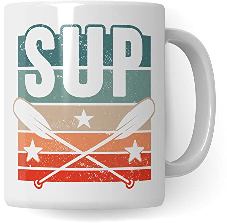 SUP Tasse Geschenkidee, Kaffeetasse für Stand Up Paddling Geschenk, Stand Up Paddle Kaffeebecher Boot Becher
