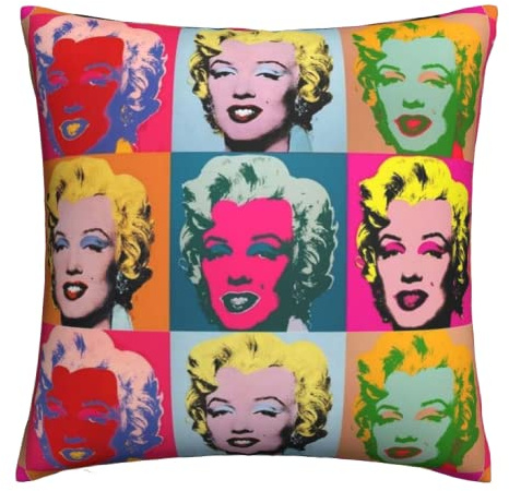 The Beach Stop Colourful Pop Art Marilyn Monroe Cushion Cover | Gift Idea | Home Living Decor | 45x45cm 18x18 | Pop Art Marilyn