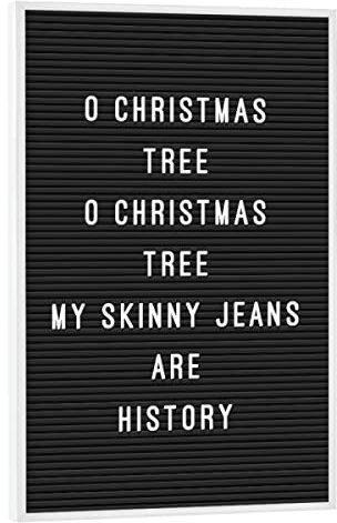 artboxONE Poster mit weißem Rahmen 90x60 cm Typografie Letterboard O Christmas Tree - Bild Letter Buchstaben Letter