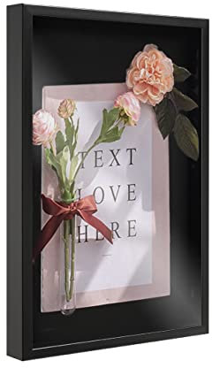 ACAZA Fotorahmen in 3D - Box Frame - Fotorahmen - 6 cm tief - MDF - 40x60cm - Schwarz