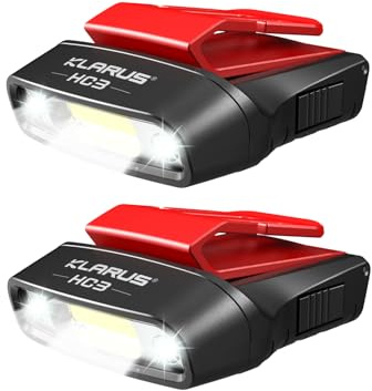 klarus HC3 LED Clip On Cap Leicht, Weiss und Rotlicht mit Sensorsteuerung, 5 Modi dimmbar, für die Jagd, Camping, Fischen