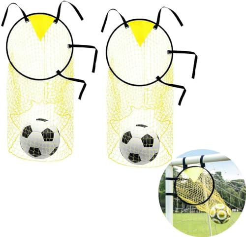 WHAPELQ Fussball Zielnetz Zielnetz FußBall Fussball Training FußBalltor Garten Training Zubehor Fussball Zubehor Einfach Anzubringen Und Zu Entfernen FüR Das Training Der SchießGenauigkeit (Gelb)