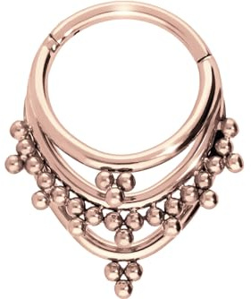 PIERCINGLINE Segmentring Clicker mit 3 Ringen aus Titan - Piercing für Nase, Septum, Ohr, Helix oder Tragus in 4 Farben