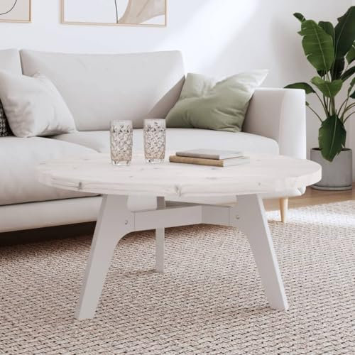 ZEYUAN Tischplatte Rund Weiß Ø90x3 cm Massivholz Kiefer, Arbeitsplatte, Holzplatte, Schreibtischplatte, Waschtischplatte, Küchenarbeitsplatte - 833674