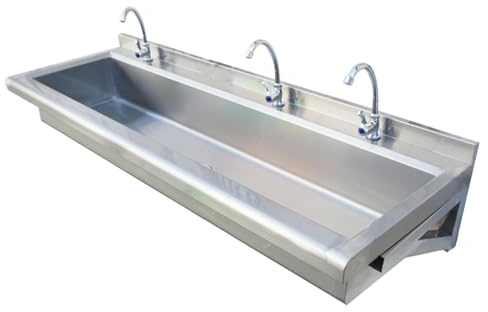 Kommerzielles Handwaschbecken, gewerbliches Spülbecken aus Edelstahl mit Wasserhahn und Sieb, platzsparendes Küchenspülbecken zur Wandmontage, für Restaurant/Garage/Schulen