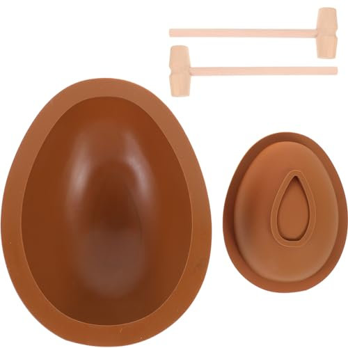 MUCKLILY 1ensemble Moule à Chocolat Silicone Pour Pâques De Œufs Lisses Marteaux Moule à Cookies Flexible Pour Gâteaux Et Pâtisseries Pour Diy Et Décorations De Fête