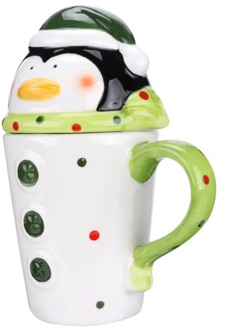 FUNOMOCYA Keramiktasse in Pinguinform für Weihnachten mit Sicherer Nutzung Kreatives Design als Frühstückstasse oder Kaffeebecher für Festliche Momente Zufällige Farbe