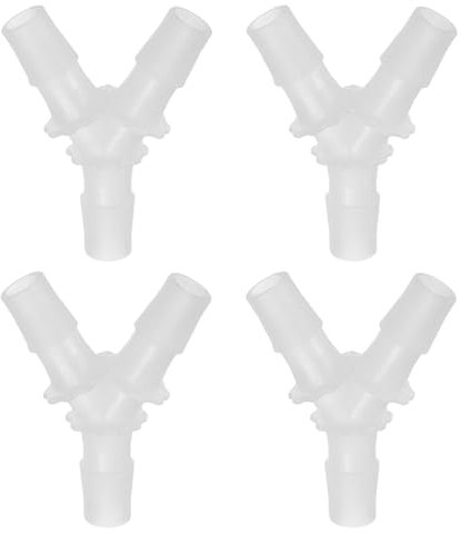 PATIKIL 1/2 Plastic Hose Barb Fitting, 4 Pack Y Shaped 3 Way Equal Barbed Joint Splicer Mender Union Coupler Adapter 2.7 Inch for Gas Liquid Air Line Tubing Pipe